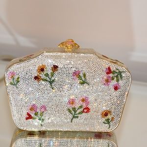 Judith Leiber Swarovski Crystal Floral Clutch/Bag